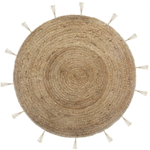 Tapis rond en jute 80 cm avec dorure